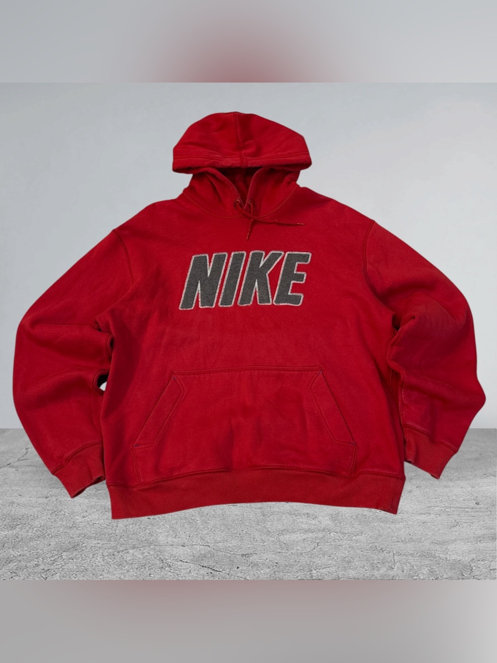 Vintage Red Nike Sportswear Block Letter Spell-out Hoodie Size XL